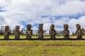 Ahu Akivi site in Easter Island, Chile Royalty Free Stock Photo