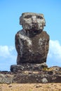 Ahu Ature Huki, Anakena Beach, Easter Island, Chile. Royalty Free Stock Photo