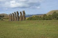 Ahu Kivi, Easter Island, Chile Royalty Free Stock Photo