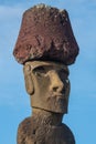 Ahu Nao-Nao Moais statues at Anakena beach at Easter Island, Rapa Nui National Park, Chile Royalty Free Stock Photo