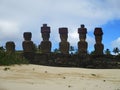 Ahu Nau Nau from Behind, Easter Island Chile