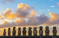 Ahu Tongariki Moai Sunrise, Easter Island Royalty Free Stock Photo