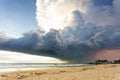 Ahungalla Beach, Sri Lanka - A gigantic storm cloud above the be