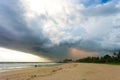 Ahungalla Beach, Sri Lanka - Weather storm during sunset at the