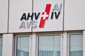 AHV AVS AI IV Swiss pension and invalidity sign Royalty Free Stock Photo