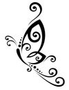 Butterfly Black and White Tribal Tattoo Royalty Free Stock Photo