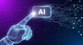 AI Activation Robotic Finger Royalty Free Stock Photo
