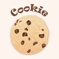 cute crispy chocolate chip cookie icon Royalty Free Stock Photo