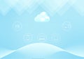 Cloud connected home devices with beautiful pastel blue abstract background