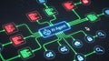 AI Agent Managing Digital Network and Data Flow Royalty Free Stock Photo