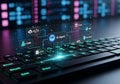 AI Agent and Coding Interface on Keyboard Royalty Free Stock Photo