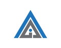 ai aia letter triangle logo