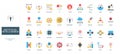AI algorithm, automation of process and innovation technology, robots color icon set Royalty Free Stock Photo