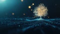 AI algorithm visualized as a glowing digital tree, symbolizing data growth and learning, AI-powered growth, data science Royalty Free Stock Photo
