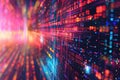 AI algorithms abstract background with neural networks, circuits, and data flow. Royalty Free Stock Photo