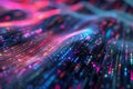 AI algorithms abstract background with neural networks, circuits, and data flow. Royalty Free Stock Photo