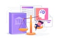 AI-Analyzed Legal Precedent abstract concept vector illustration. Royalty Free Stock Photo