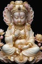 cute child guanyin bodhisattva image generative AI Royalty Free Stock Photo