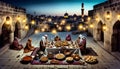Traditional Ramadan iftar scene