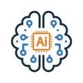 Ai, artificial, brain, chip, intelligence icon. Glyph style vector EPS