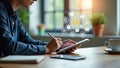 AI Artificial Intelligence. Business woman using AI technology for data analysis, Royalty Free Stock Photo