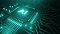 AI artificial intelligence concept Central Computer Processors CPU concept, 3d rendering, Circuit board, Technology background,