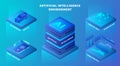 Ai artificial intelligence concept with various model environment like autonomous car, virtual assistant, and big data Royalty Free Stock Photo