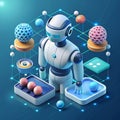 AI Artificial Intelligence, Deep learning machine learning AI, Technological digital robot developer concept, 3D vector
