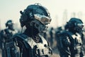 AI artificial intelligence in future war. Killer robots for the future of war. Battle bots the future of ground combat Many