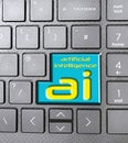 AI artificial intelligence icon computer communications typing keyboard keys fonts text Royalty Free Stock Photo