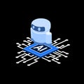 AI artificial intelligence icon. Data processing, circuit networking, machine programming. Vector illustration Royalty Free Stock Photo
