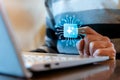 AI Artificial Intelligence Laptop Automation Workflow Efficiency Productivity Optimization And Security, Speed Up Tasks Royalty Free Stock Photo