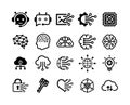 AI (Artificial Intelligence) , latest technology motif vector illustration icon set Royalty Free Stock Photo