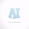 AI Artificial Intelligence letter Logo