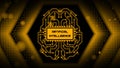 AI Artificial Intelligence lettering - Electronic Brain with control panel Artificial Intelligence - hexagonal design background Royalty Free Stock Photo
