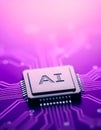 AI Artificial intelligence, Machine learning, Big data analysis, AI microchip on electric circuit board, artificial intelligence