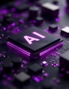 AI Artificial intelligence, Machine learning, Big data analysis, AI microchip on electric circuit board, artificial intelligence