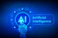 AI. Artificial intelligence. Machine learning, Big data analysis and automation technology in business and industrial