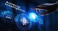 AI Artificial intelligence, Machine learning, Big data analysis and automation technology and industrial manufacturing concept Royalty Free Stock Photo
