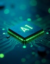 AI Artificial intelligence, Machine learning, Big data analysis, AI microchip on electric circuit board, artificial intelligence