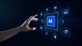 AI artificial intelligence machine learning big data automation in business and industrial technology Royalty Free Stock Photo