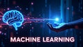 AI artificial intelligence machine learning brain big data automation industrial tech virtual screen programming concept Royalty Free Stock Photo
