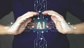AI , Artificial Intelligence network. Digital chatbot, robot application, OpenAI generate. Futuristic technology.AI in data Royalty Free Stock Photo