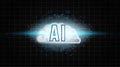 AI Artificial Intelligence technology background concept with brain and building smart city neural network thinks.Abstract