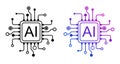 AI Artificial intelligence technology electronics microchip, computer processor chip