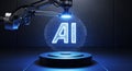 Ai and artificial intelligence technology advancing machine learning robotics future innovation and data science Royalty Free Stock Photo