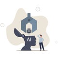 AI, Artificial Intelligence to think like human, machine learning technology to calculate and solve problem, robot and automation