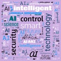 AI artificial intelligence word cloud use for banner, painting, motivation, web-page, website background, t-shirt & shirt