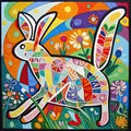 Artistic Easter Bunnies in Vibrant Colors