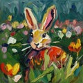 Artistic Easter Bunnies in Vibrant Colors